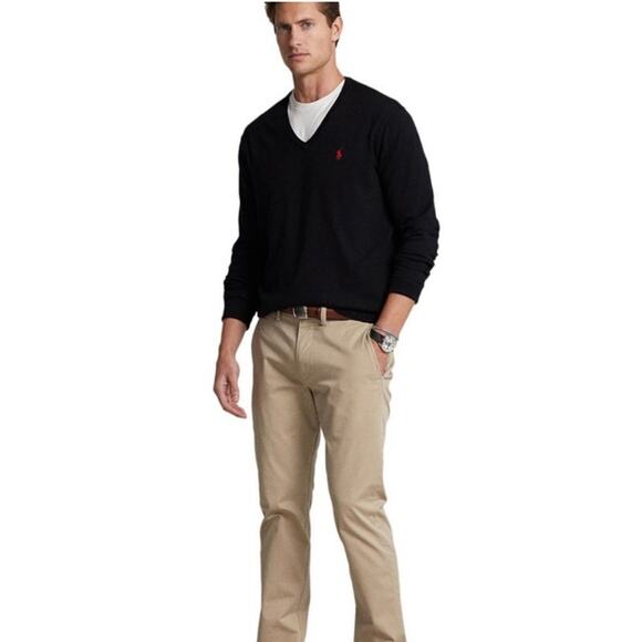 Polo Ralph Lauren Men's V Neck Pima Cotton Sweater Black Size Large Preppy EUC - Picture 3 of 11
